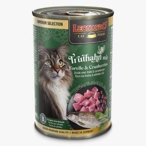 Lata Leonardo Pavo con Trucha & Arándanos 400g